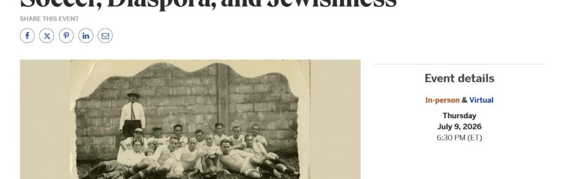 July 9, 2026 presentation about 1929 New York Hakoah US Open Cup champions 